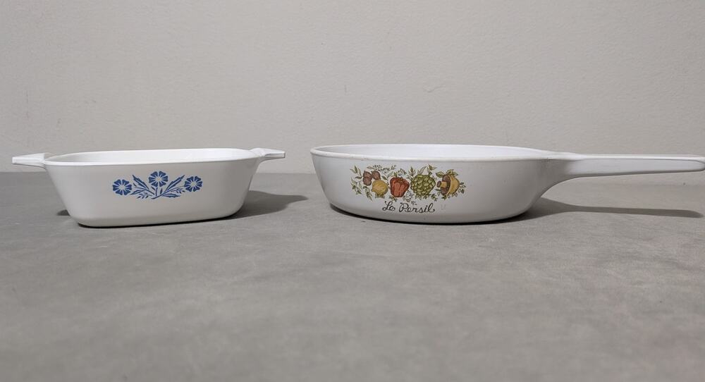 CorningWare Mini Casserole & Skillet Cornflower Blue Spice O Life Vtg P Series